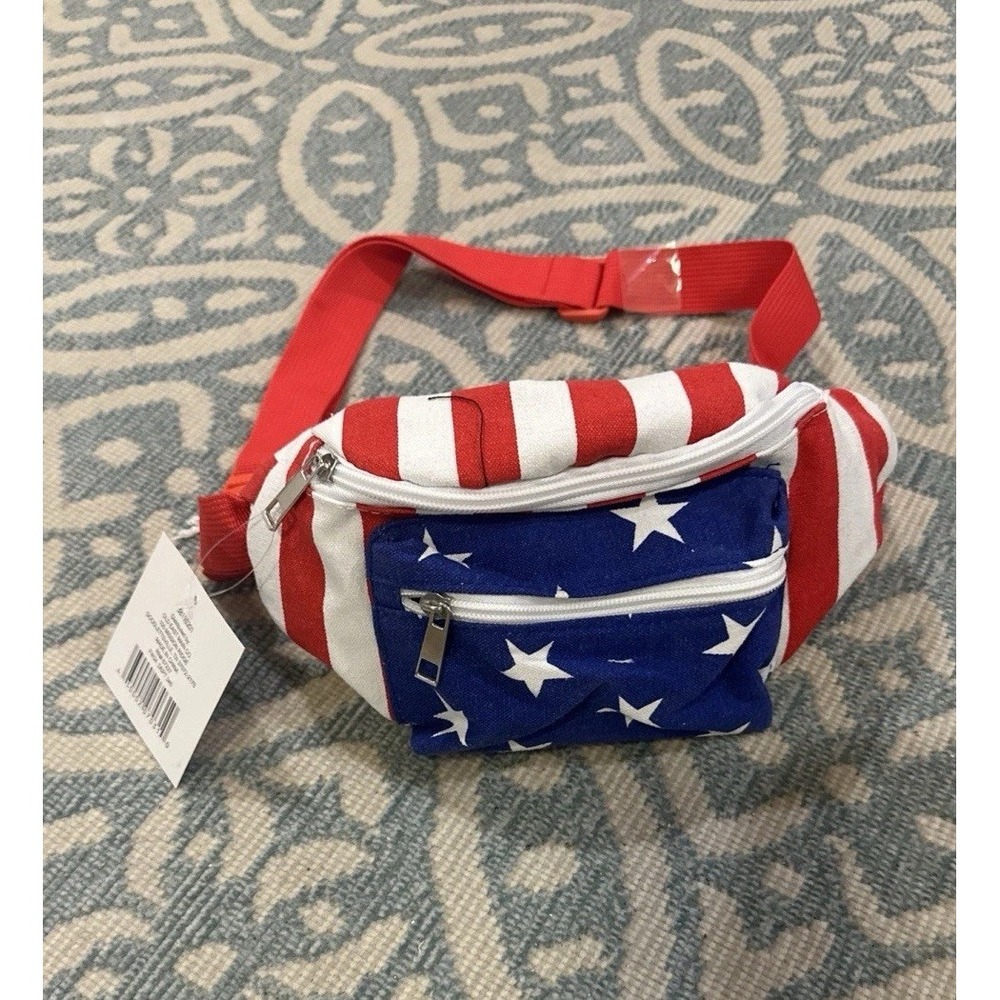 NEW Fanny Pack American‎ Flag Stars & Stripes Red White Blue 4th Of July Unisex